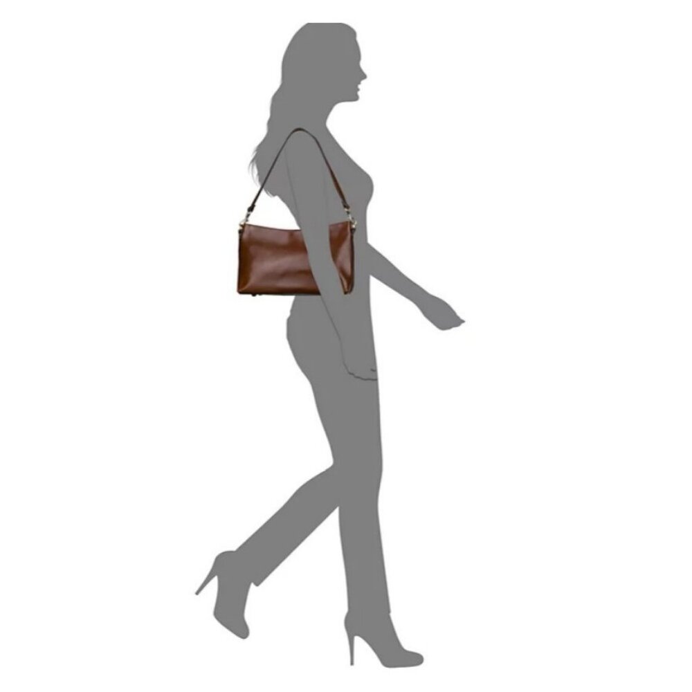Elegant Brown Leather Shoulder Bag - Picture 6 of 13